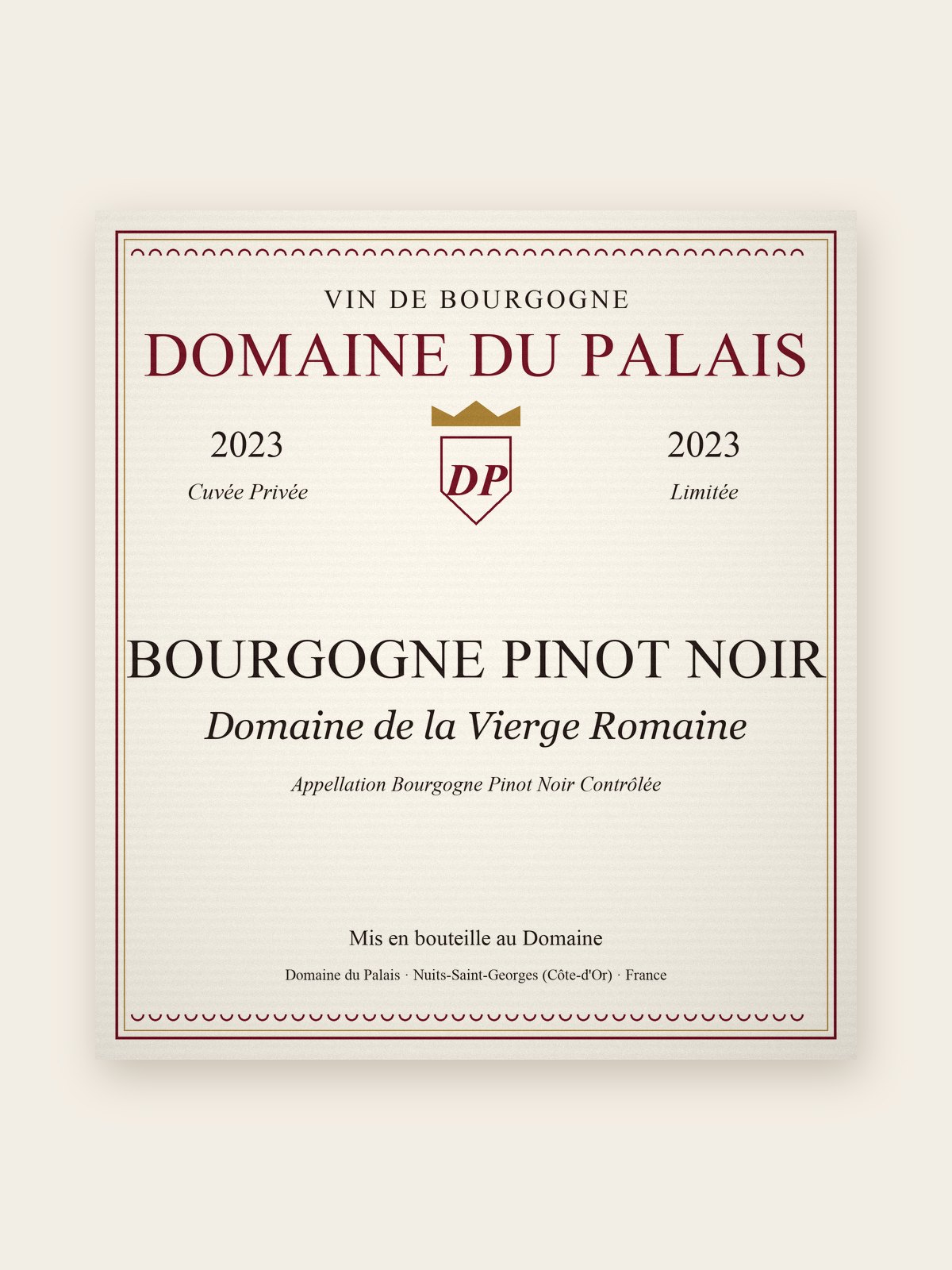 Bourgogne Pinot Noir Domaine de la Vierge Romaine